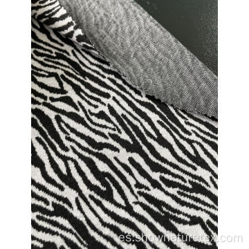 tela de punto jacquard de leopardo